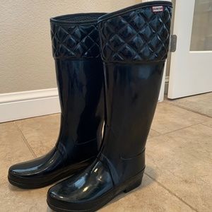 Hunter Women's Black Shiny Rain Boot